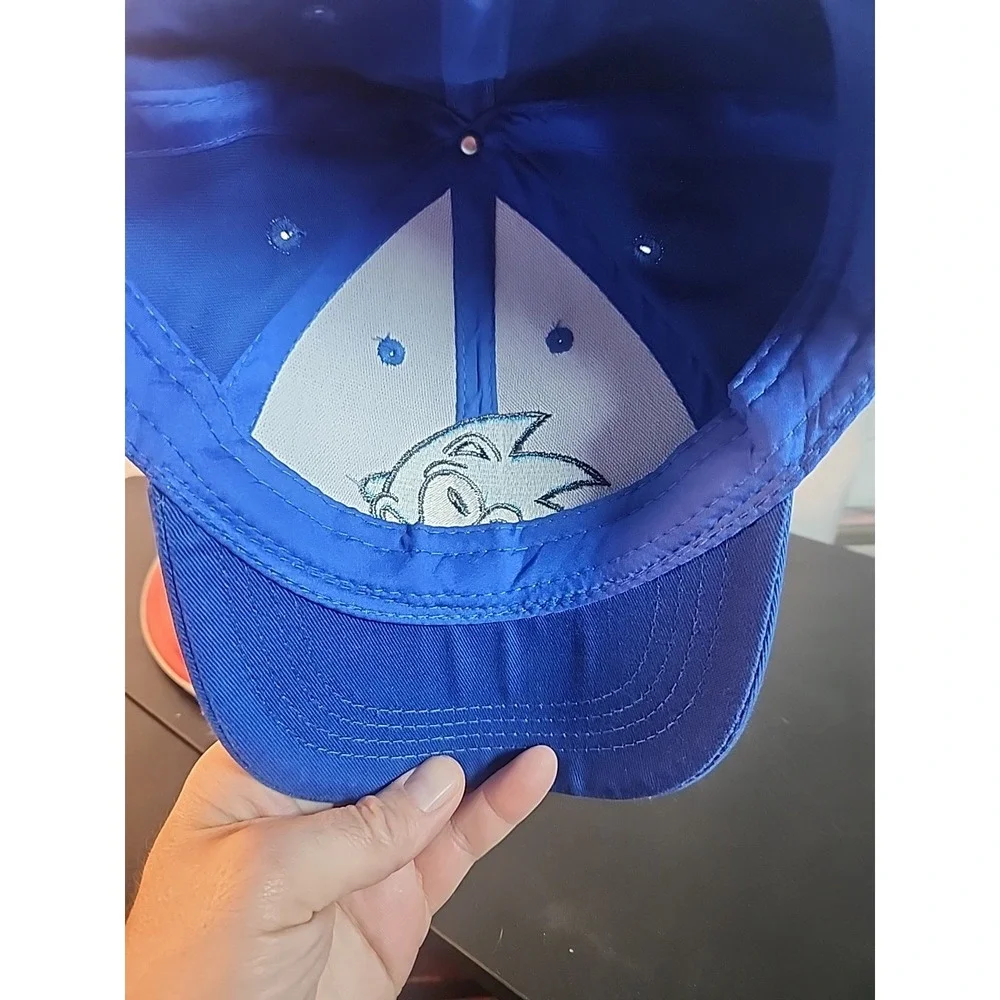 Sonic The Hedgehog Face Cap Hat Youth Kids Adjustable SnapBack Blue